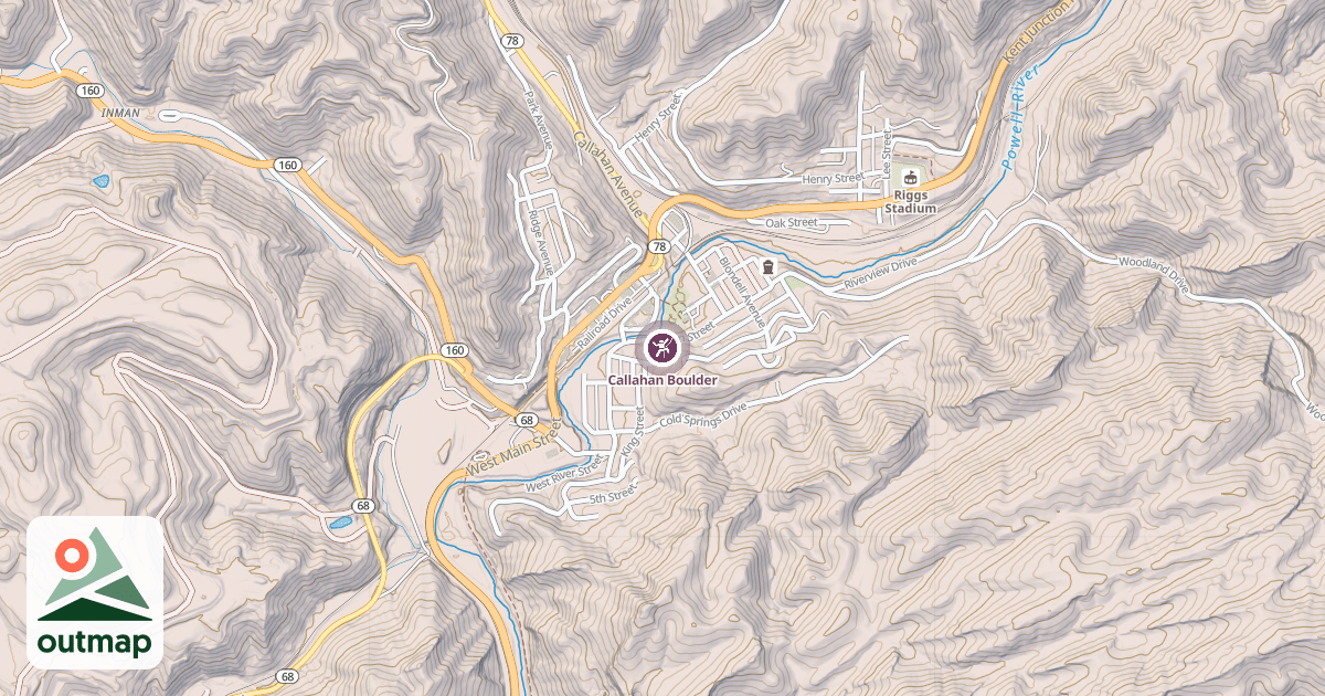 Map of Callahan Boulder