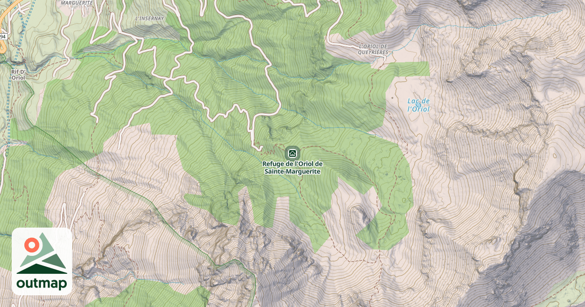 Map of Refuge de l'Oriol de Sainte-Marguerite