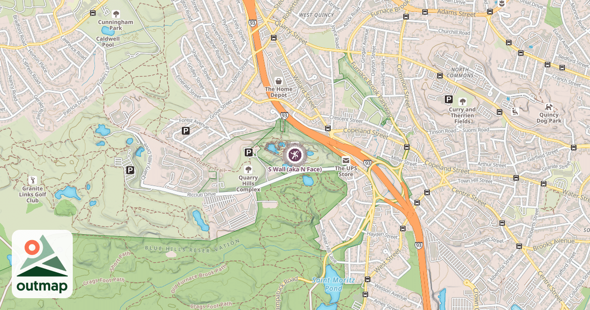 Map of S Wall (aka N Face)