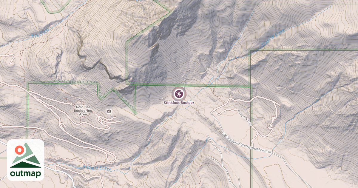 Map of Stinkfoot Boulder