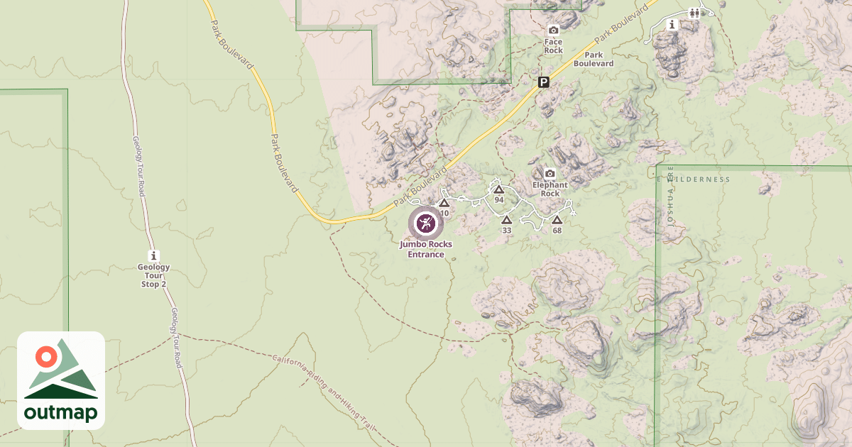 Map of Jumbo Rocks Entrance