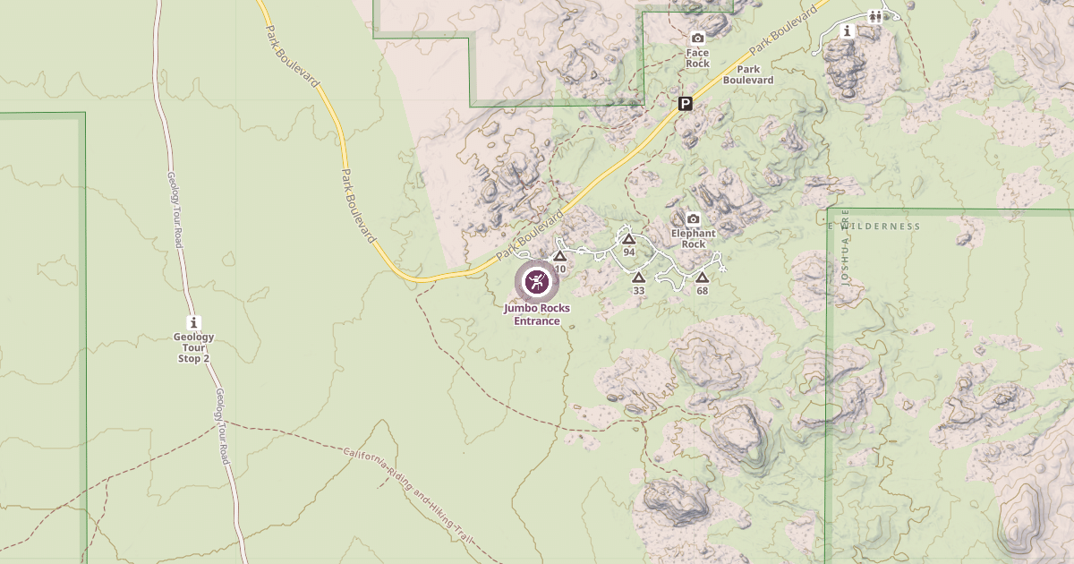 Map preview of Jumbo Rocks Entrance