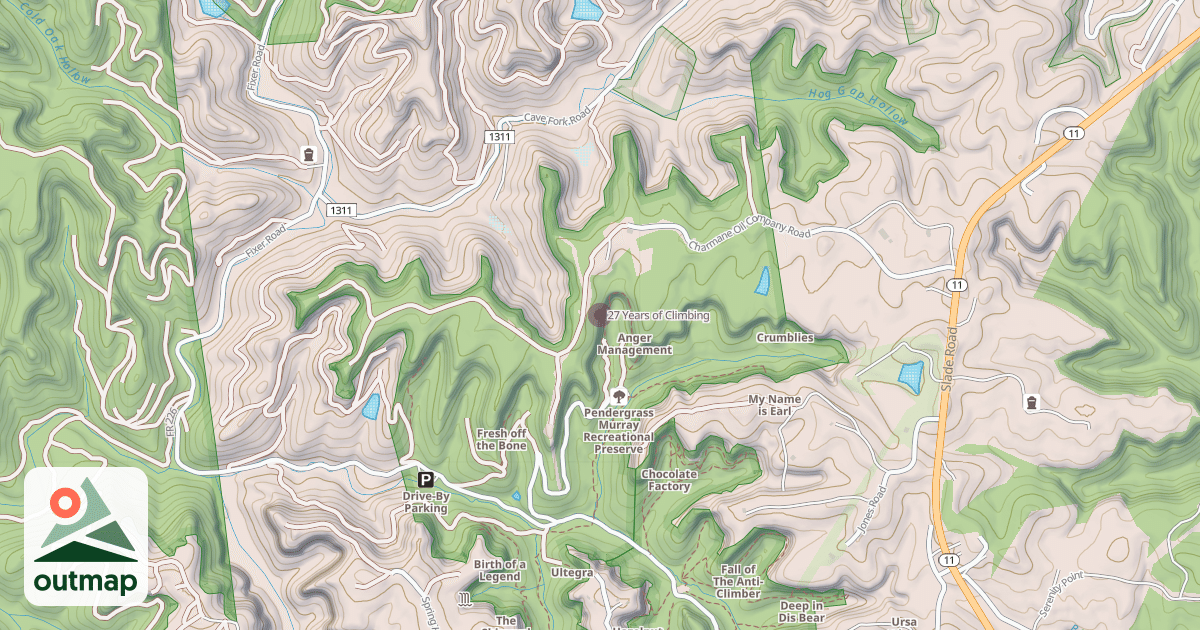 Map of 27 Years of Climbing