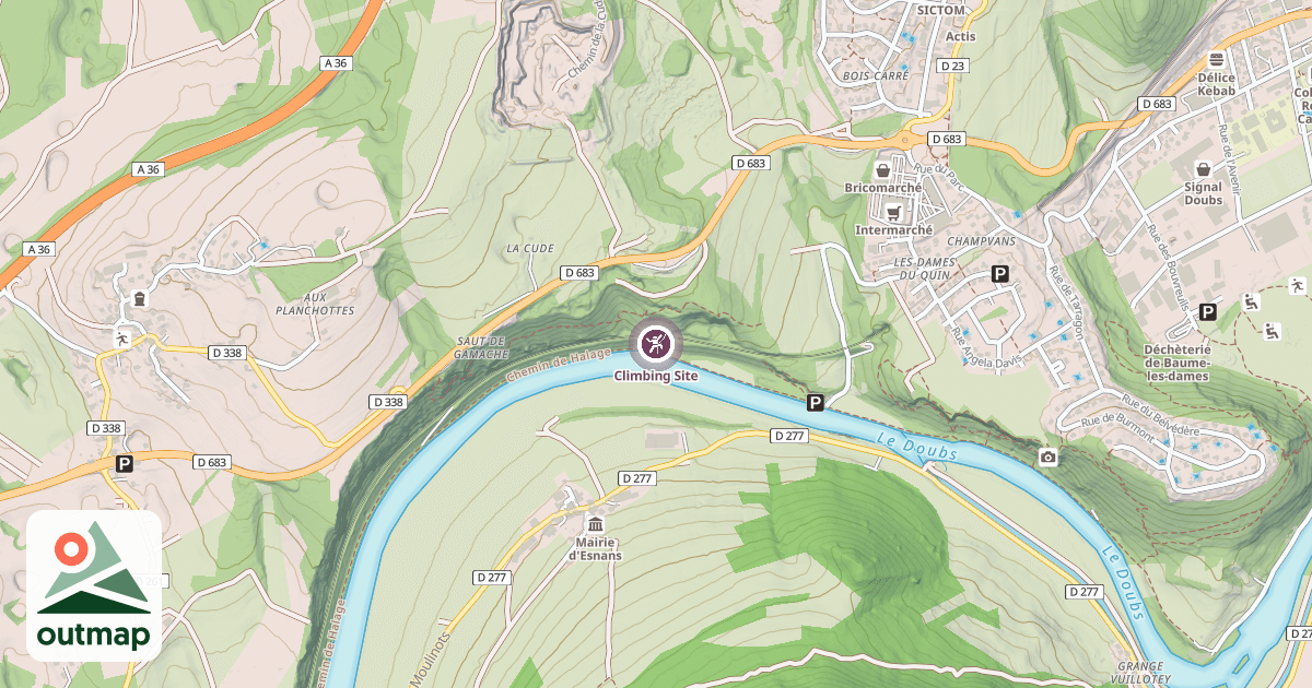 Map of Climbing Site