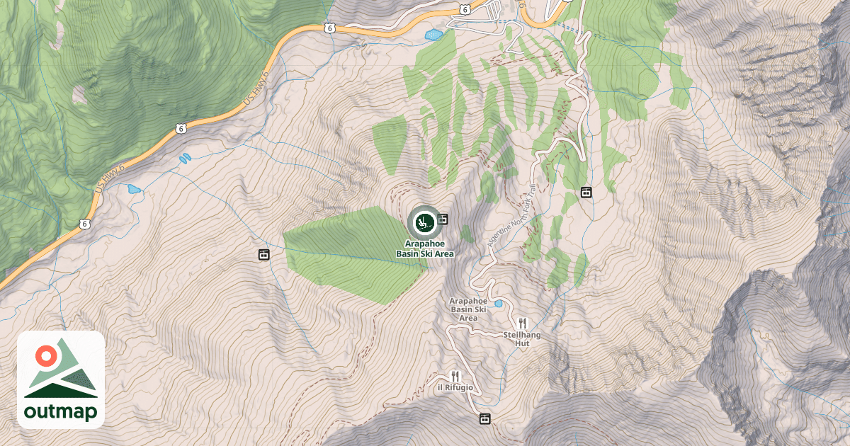 Map of Arapahoe Basin Ski Area