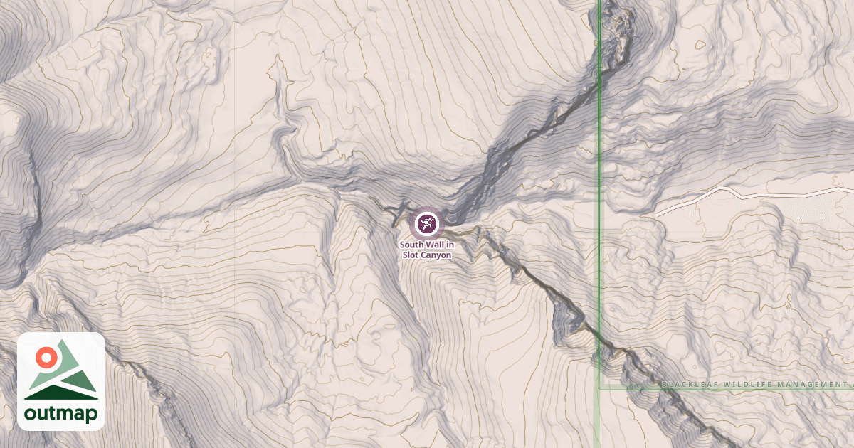 Map of South Wall in Slot Canyon