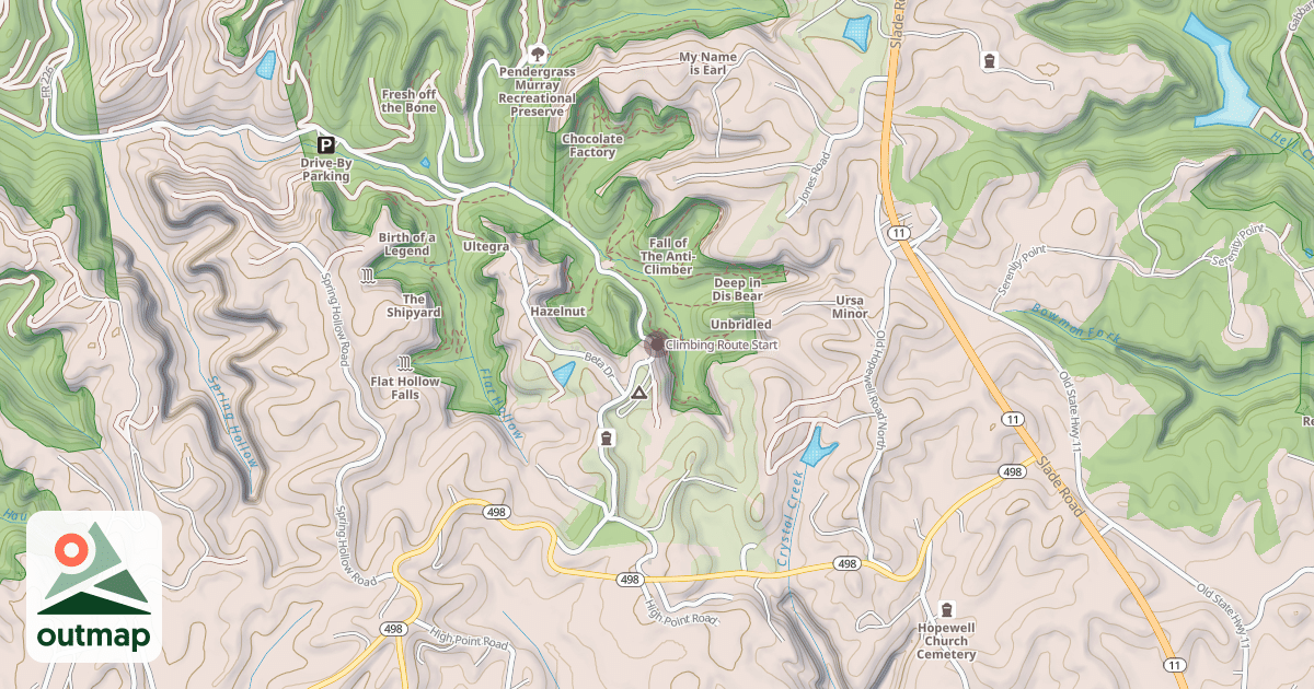 Map of Climbing Route Start