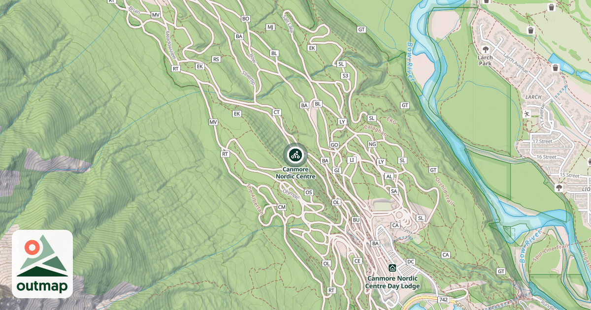 Map of Canmore Nordic Centre