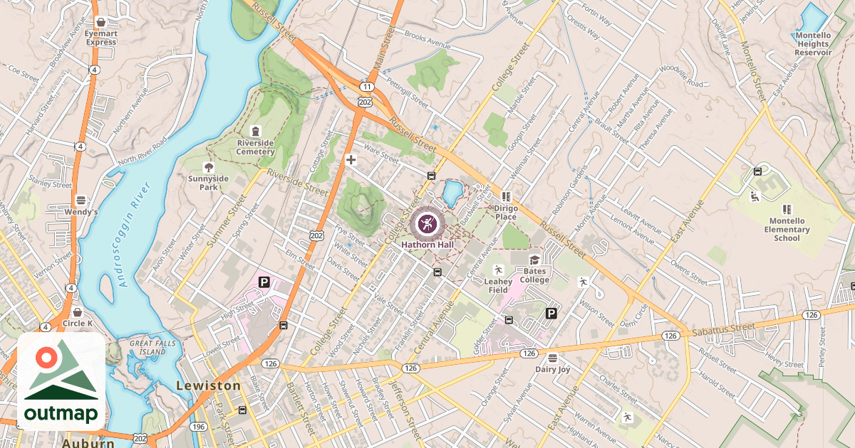 Map of Hathorn Hall
