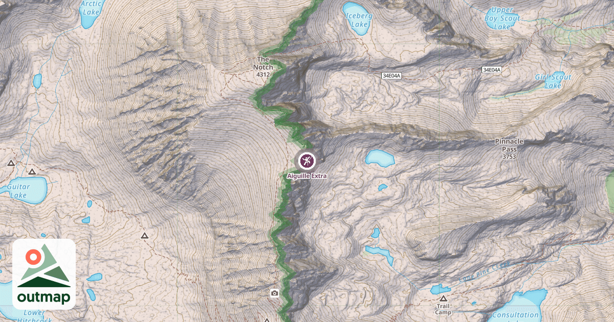 Map of Aiguille Extra