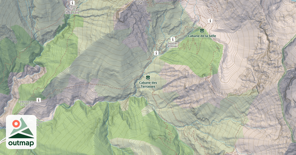 Map of Cabane des Terrasses