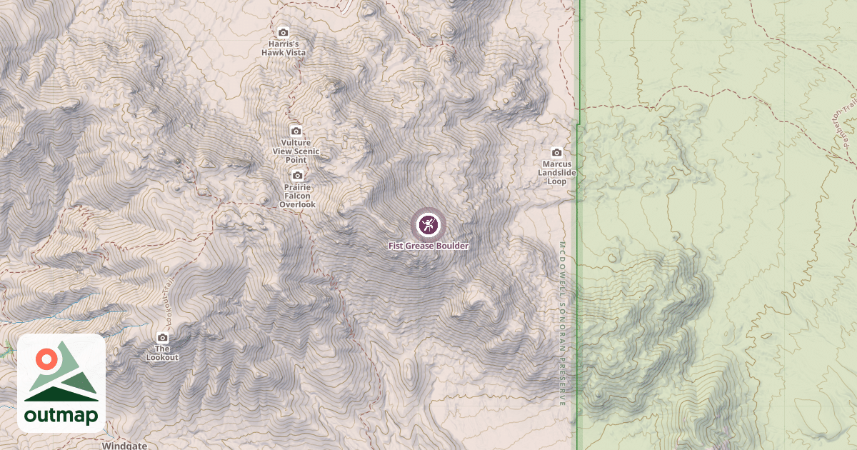 Map of Fist Grease Boulder