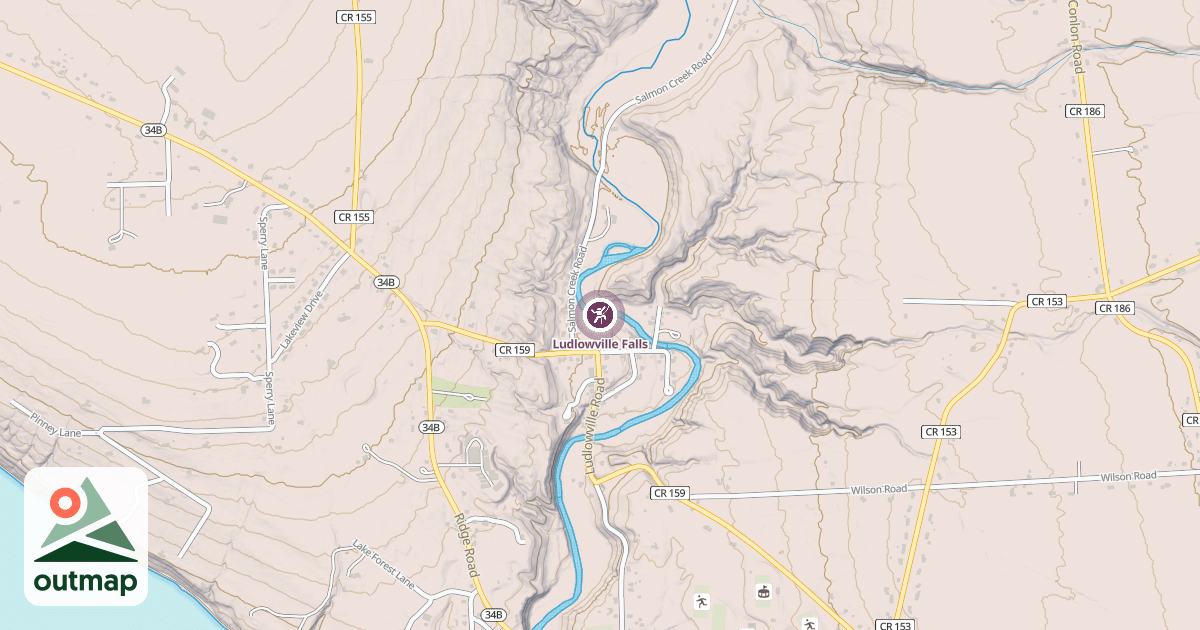 Map of Ludlowville Falls