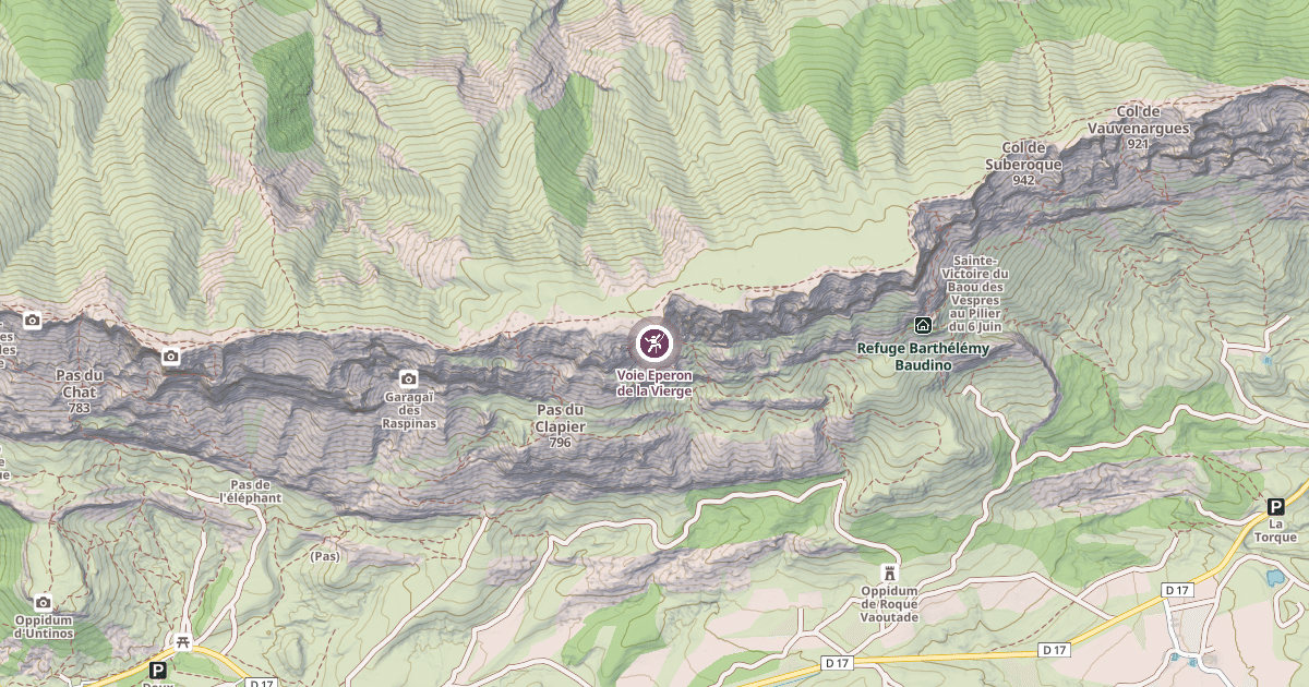 Map preview of Voie Eperon de la Vierge