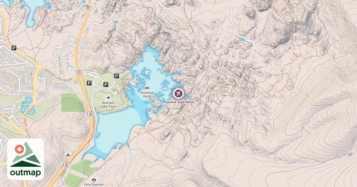 Map of Peavine Slab West