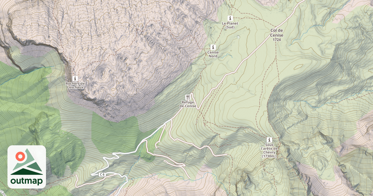 Map of Chalet Refuge de Cenise