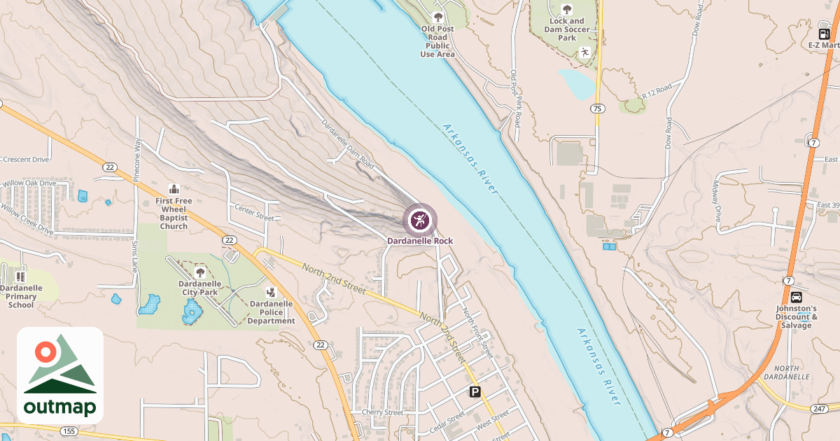 Map of Dardanelle Rock