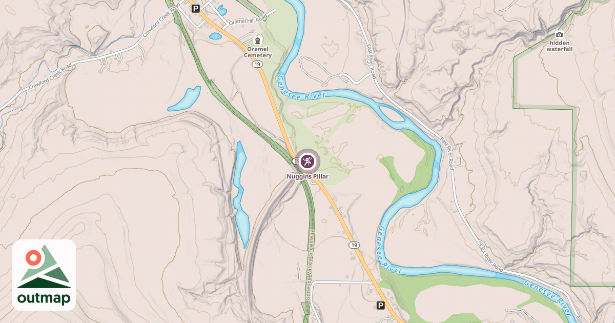 Map of Nuggins Pillar