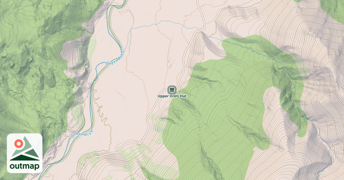 Map of Upper Oreti Hut