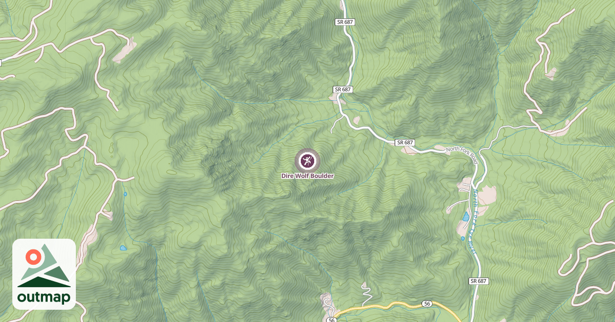 Map of Dire Wolf Boulder