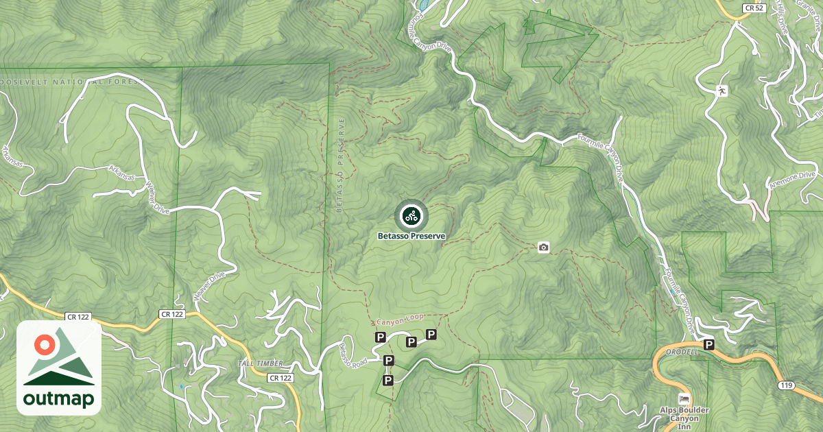 Map of Betasso Preserve
