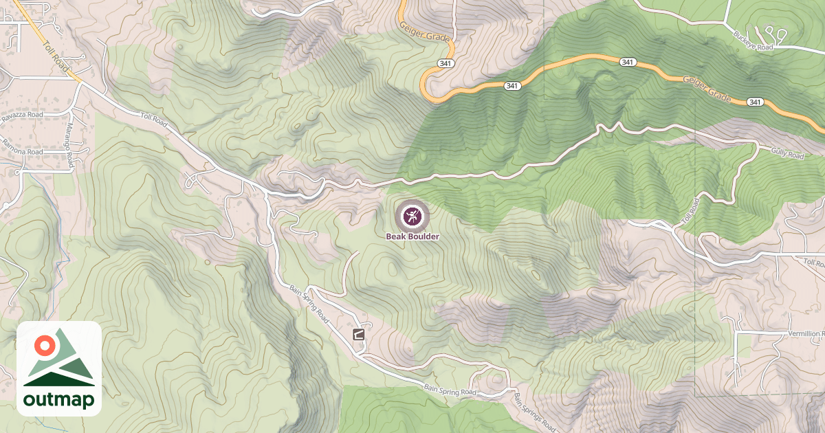 Map of Beak Boulder