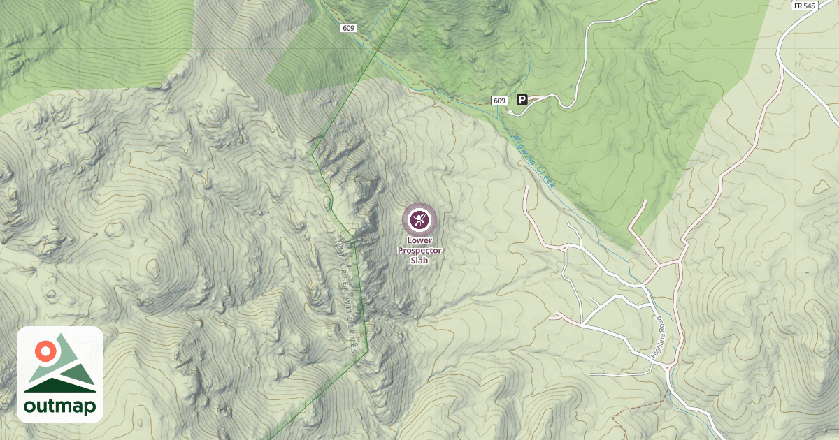 Map of Lower Prospector Slab