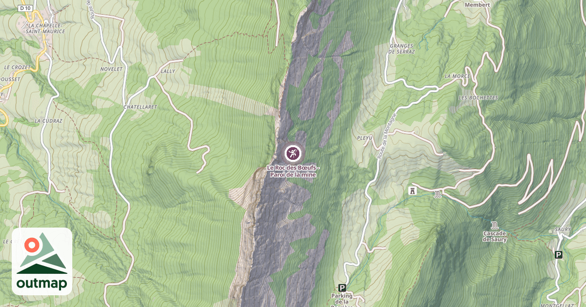 Map of Le Roc des Bœufs - Paroi de la mine