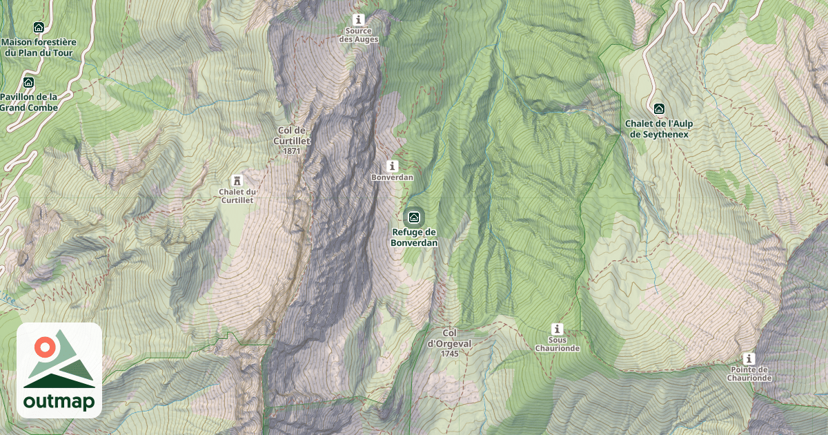 Map of Refuge de Bonverdan