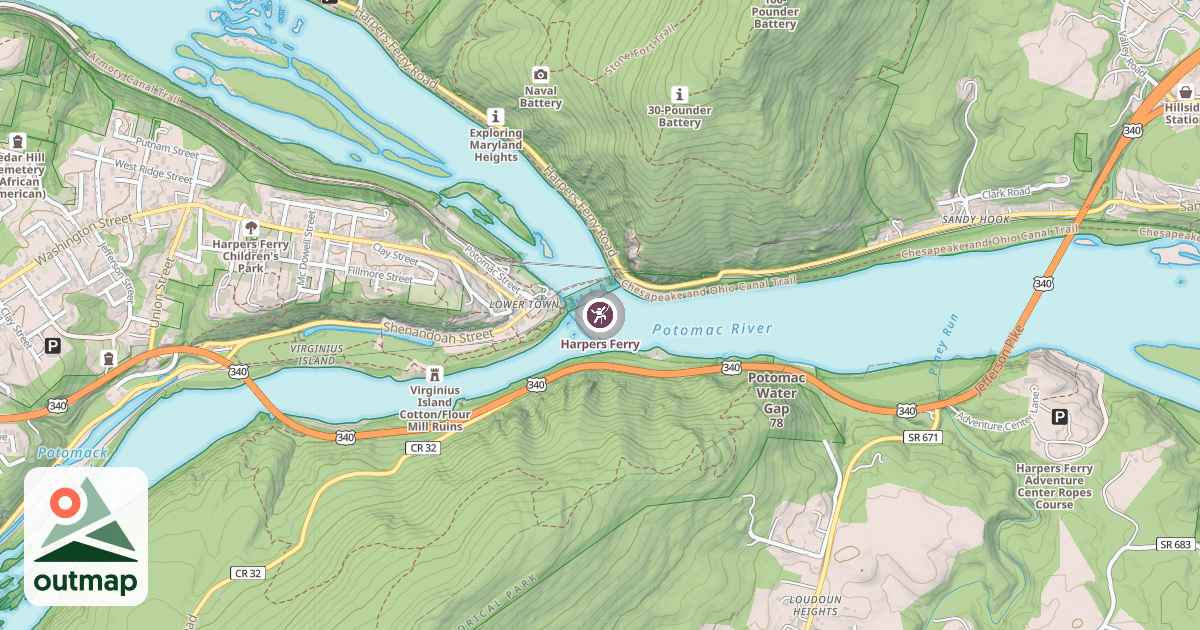 Map of Harpers Ferry
