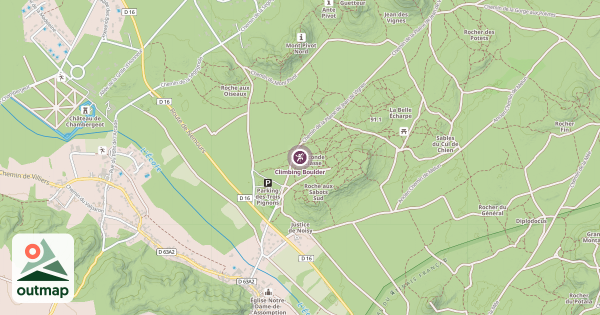 Map of Climbing Boulder