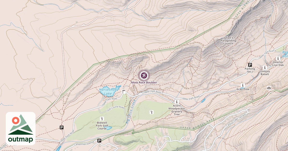 Map of Moss Rock Boulder