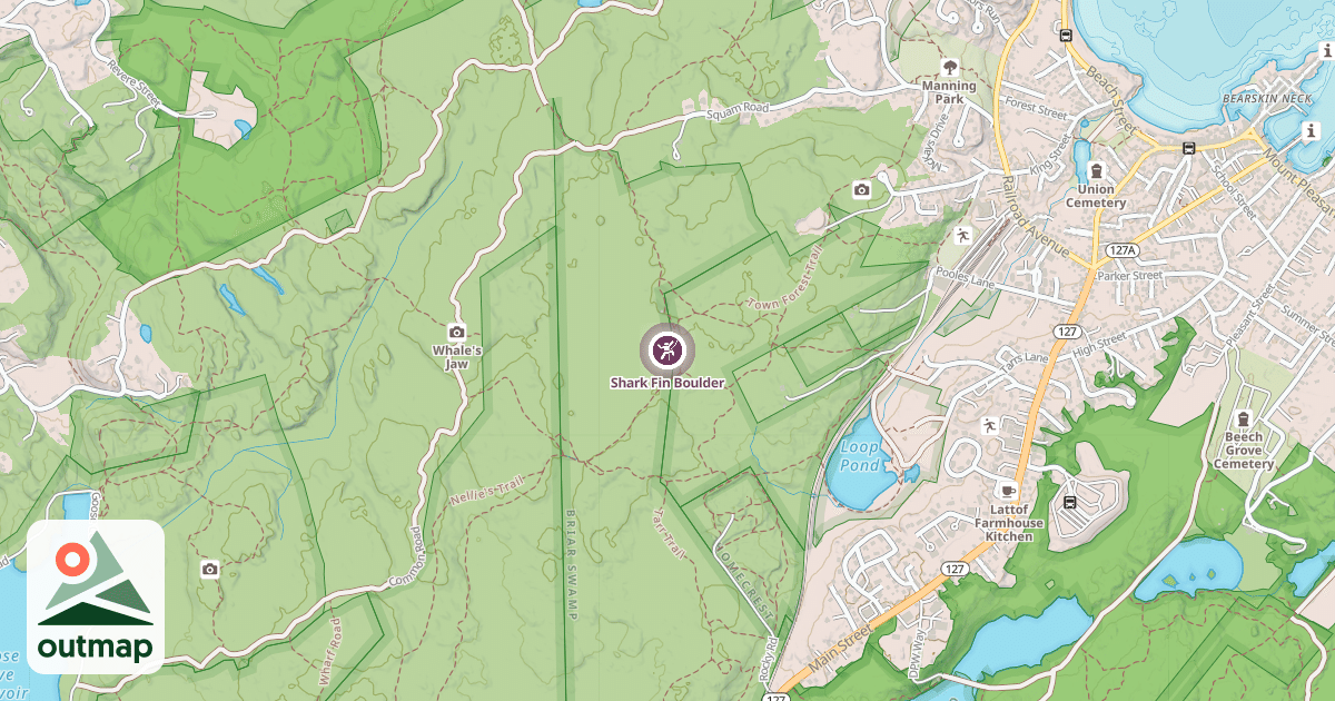 Map of Shark Fin Boulder