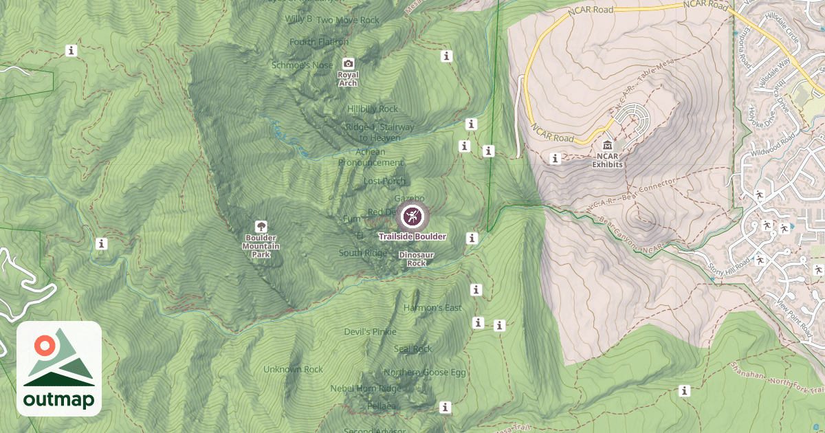 Map of Trailside Boulder