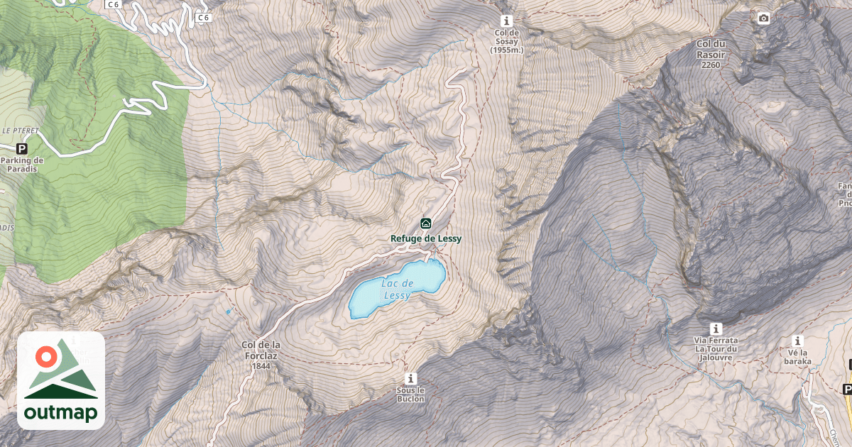 Map of Refuge de Lessy