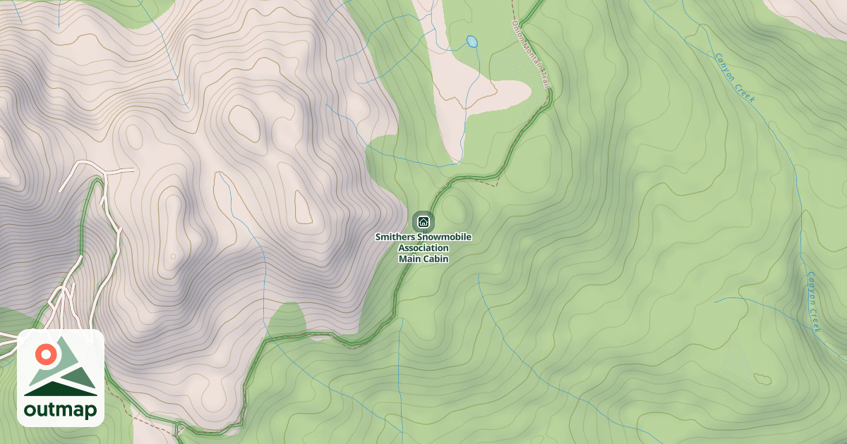 Map of Smithers Snowmobile Association Main Cabin