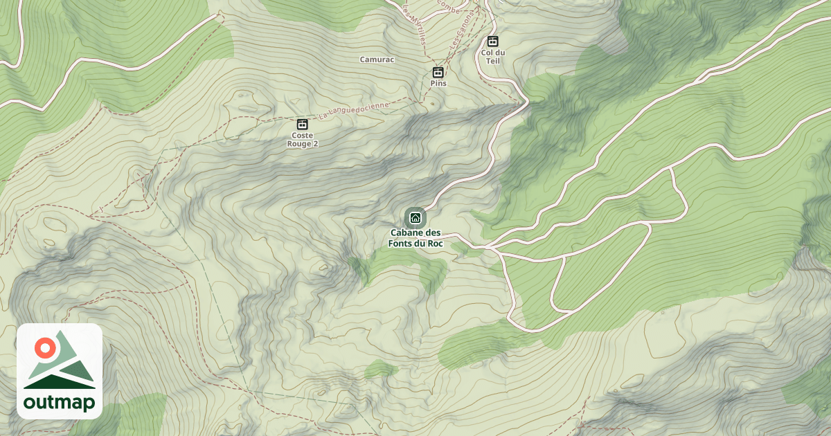 Map of Cabane des Fonts du Roc