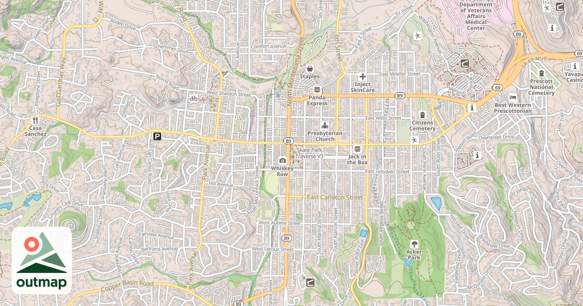 Map of Skate Park Traverse