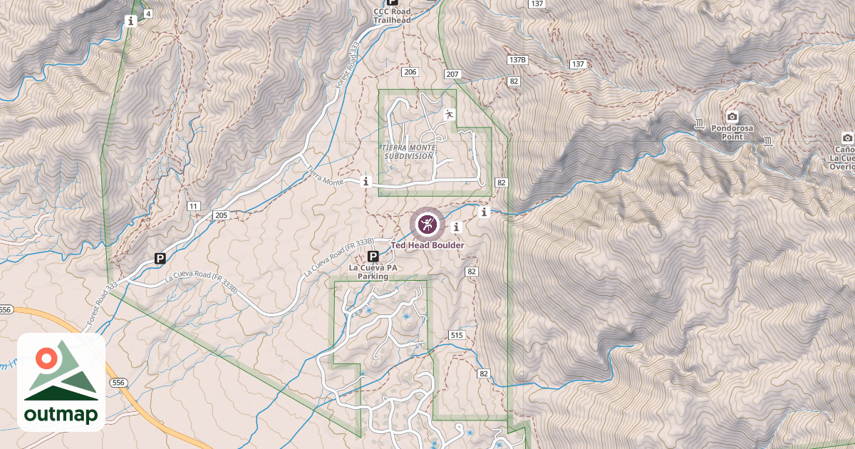 Map of Ted Head Boulder