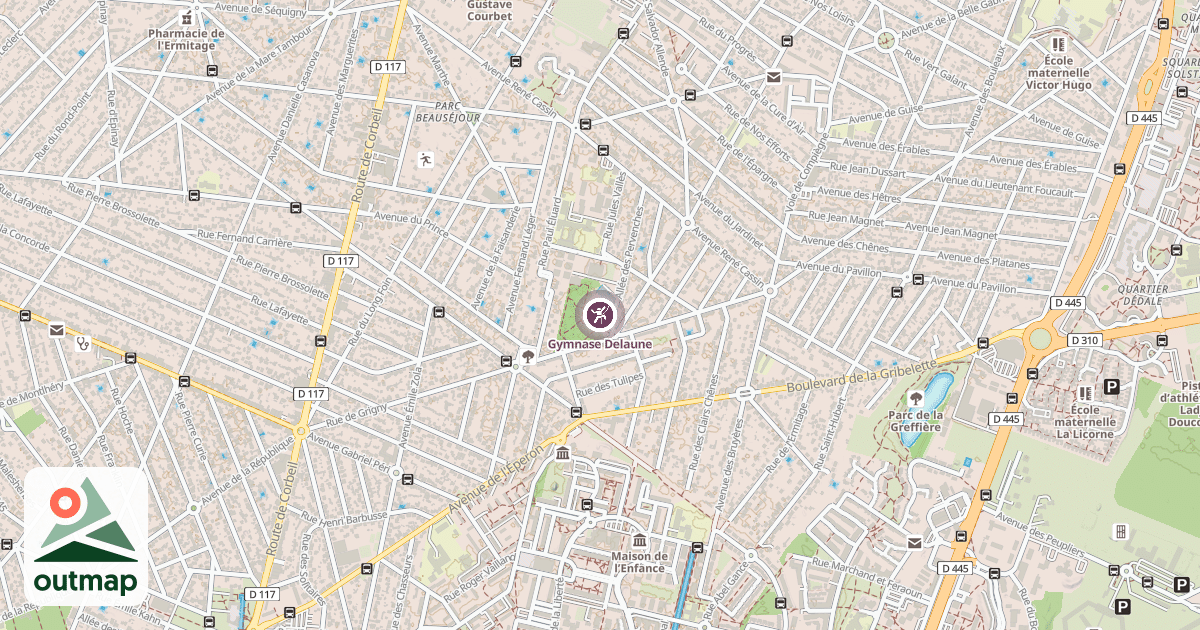 Map of Gymnase Delaune