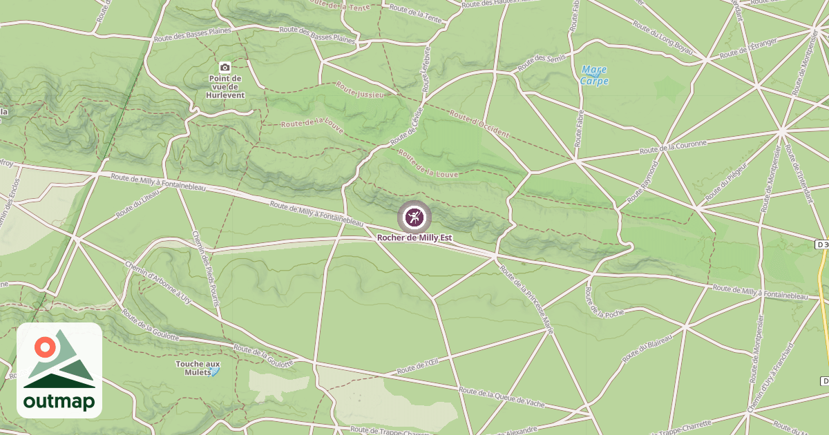 Map of Rocher de Milly Est