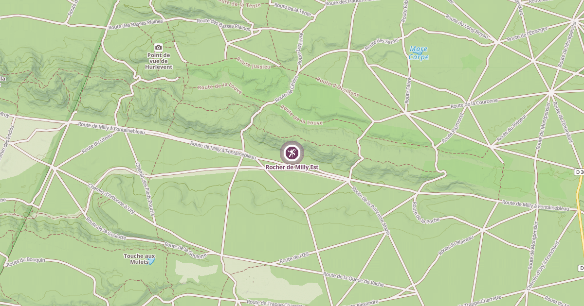 Map preview of Rocher de Milly Est