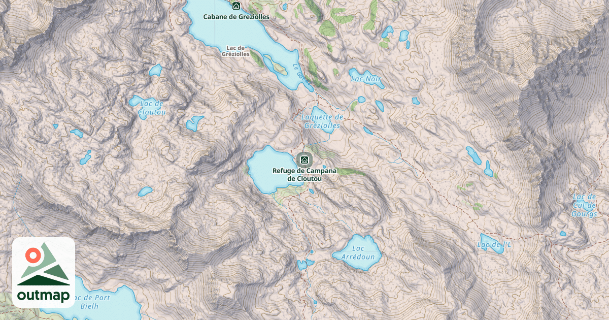 Map of Refuge de Campana de Cloutou