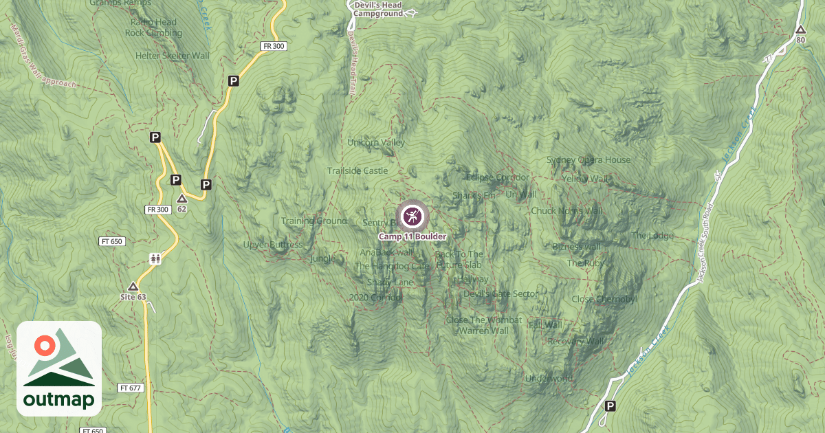 Map of Camp 11 Boulder