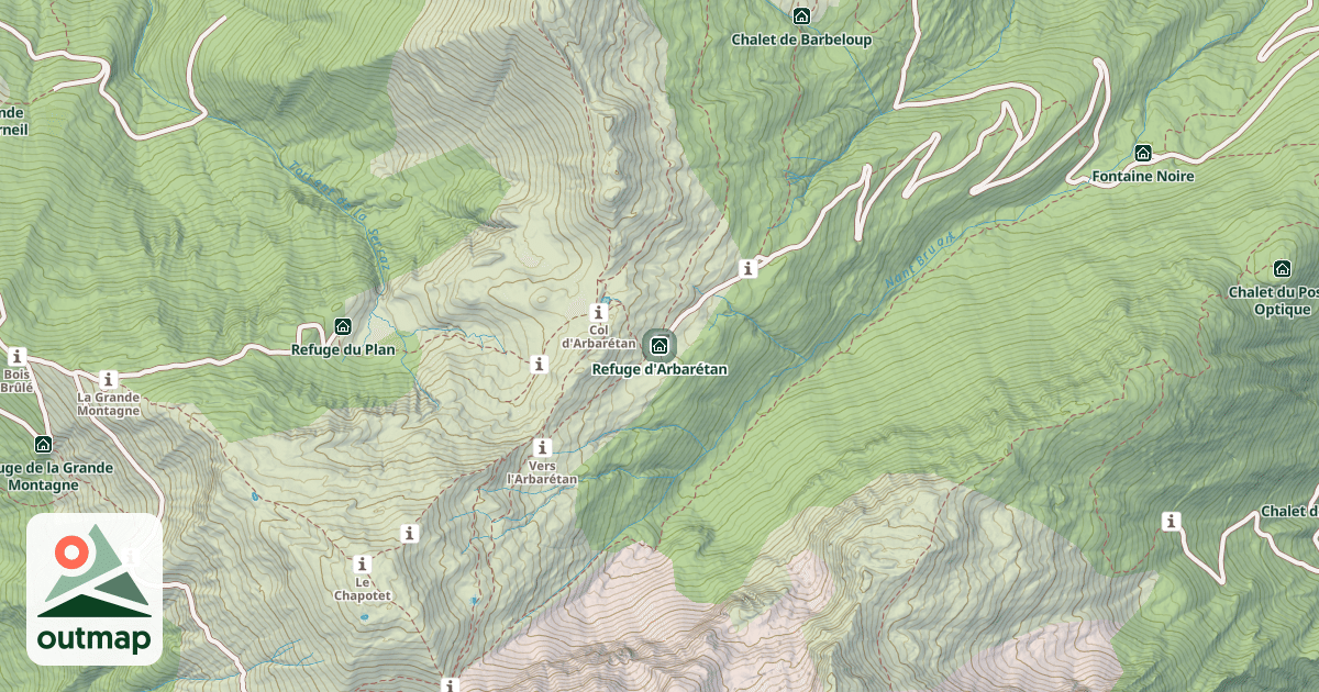 Map of Refuge d'Arbarétan