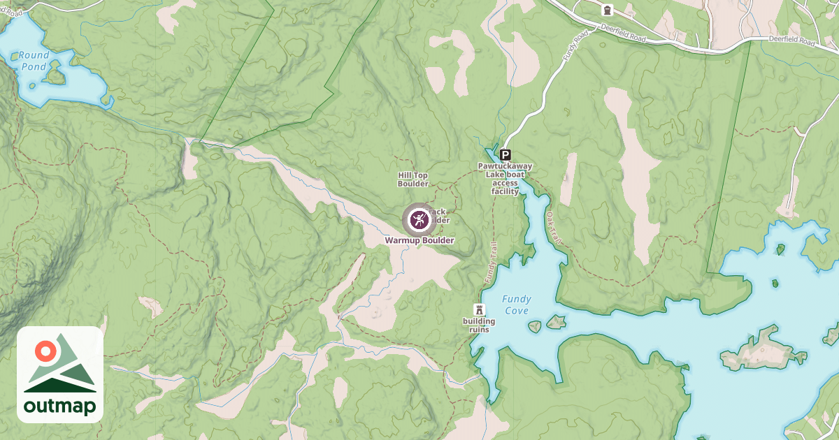 Map of Warmup Boulder