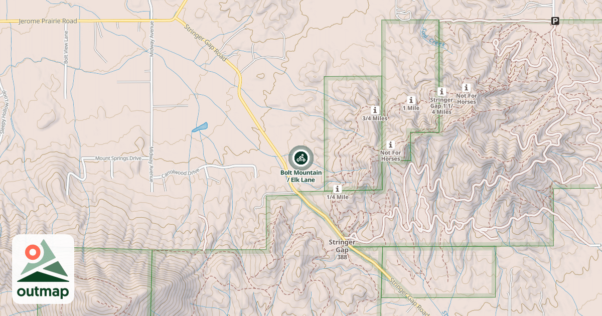 Map of Bolt Mountain / Elk Lane