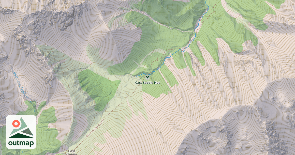 Map of Cass Saddle Hut