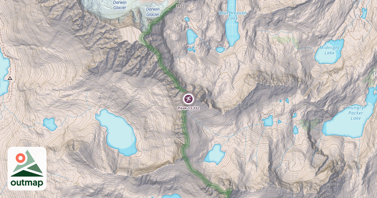 Map of Peak 13,332