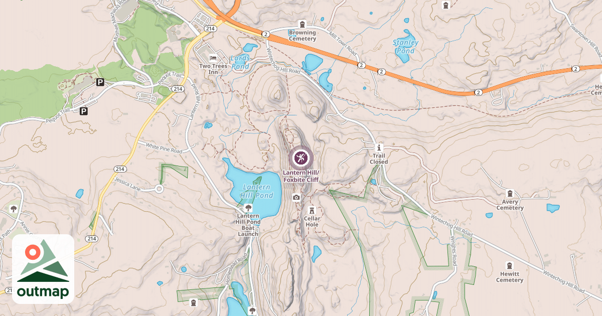 Map of Lantern Hill/Foxbite Cliff